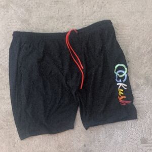 Black Men's Shorts with Multicolor Logo